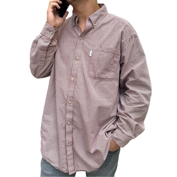 Columbia Other - Columbia Cotton Button Down Shirt Red White Gingham, Size XL